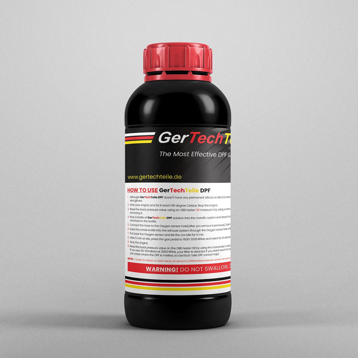 Soluția germană de curățat filtre de particule GerTechTeile DPF 1000 ml | Reducere 30% - Timp limitat!